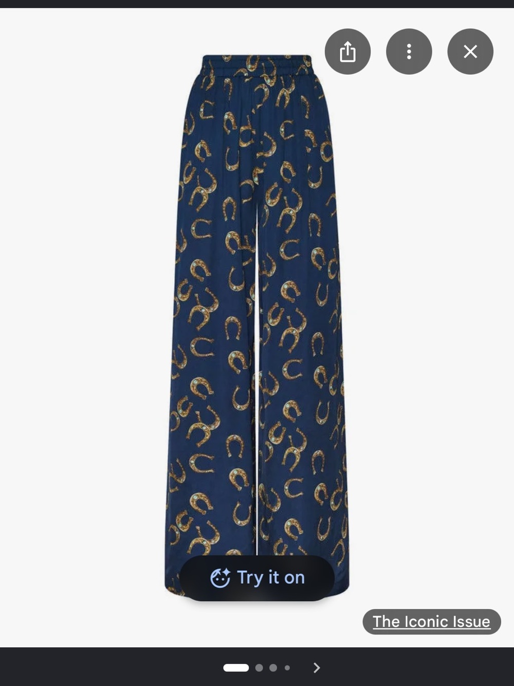 L’agence satin pants with horse shoes